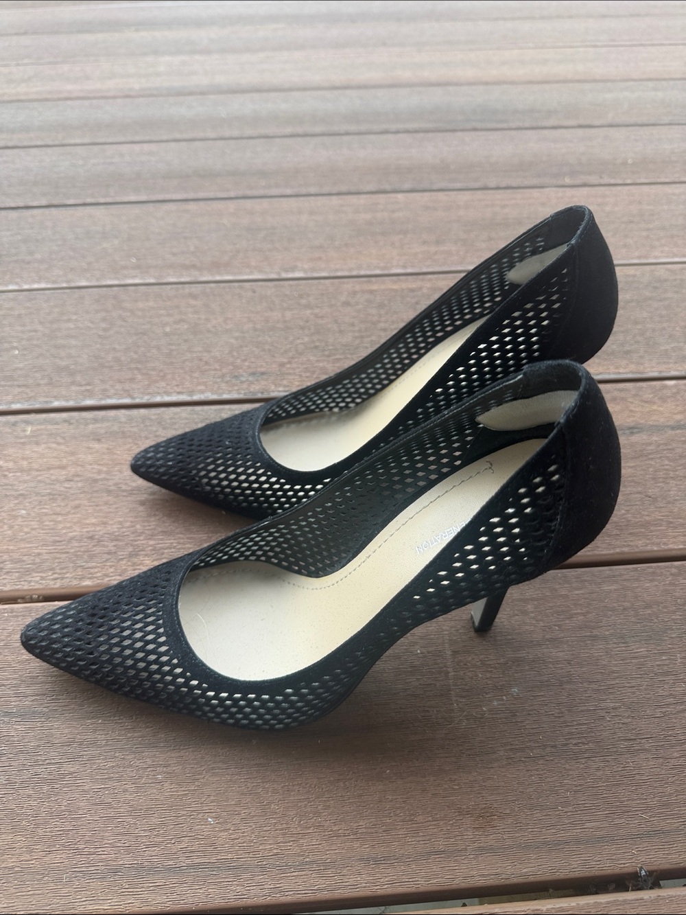 BCBGeneration Black Pointed Mesh Pump - Sleek Women's Heel